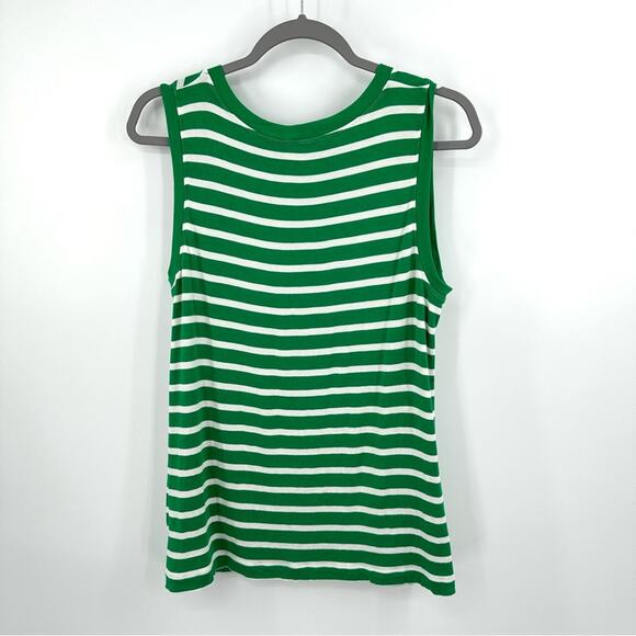 CAbi Amelia Stripe Tank Top 5758 in kelly green white Size M - Picture 5 of 5